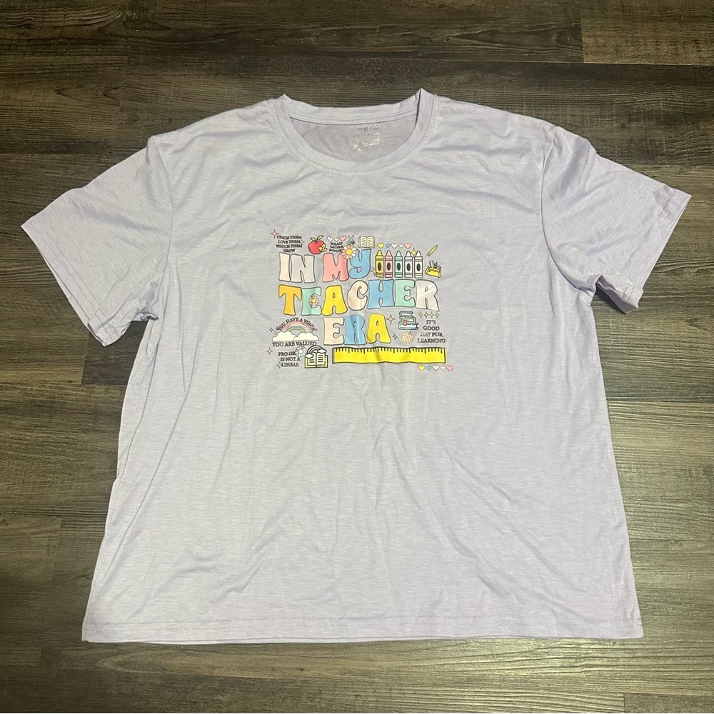 SHEIN Light Purple Graphic Tee